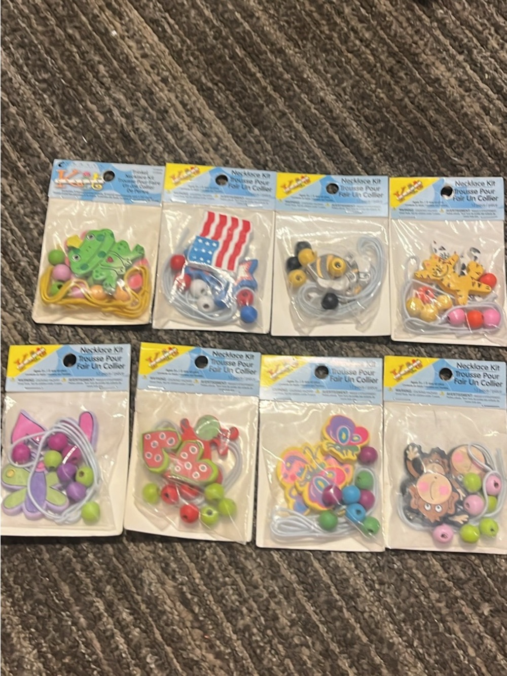 BN Kids Necklace Craft Kit - Colorful Animal & ButterflyCharms (Assorted Colors)